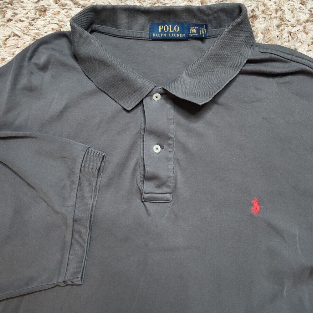 Polo Ralph Lauren Gray Polo Men Sz 2XLT Short Sleeve Grey Shirt